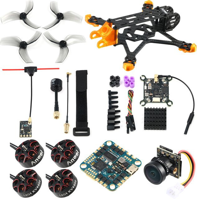 Flyhike FPV-Kit Uangel25 mit 2,5-Zoll-Rahmen, 1404 4600kv Motoren, F411FC & 20A ESC, Nano4 800TVL Kamera und 5,8G einstellbarem VTX - Bild 1
