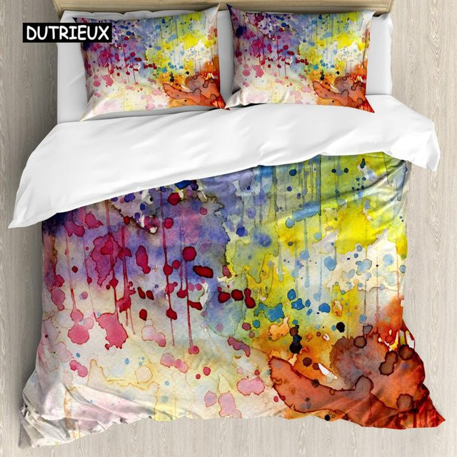 Bettwäsche-Set Binchi Outdoor Product mit geometrischem Rautenmuster in Gelb und Multicolour, Material Polyester, B/H: 135 x 200 cm - Bild 1