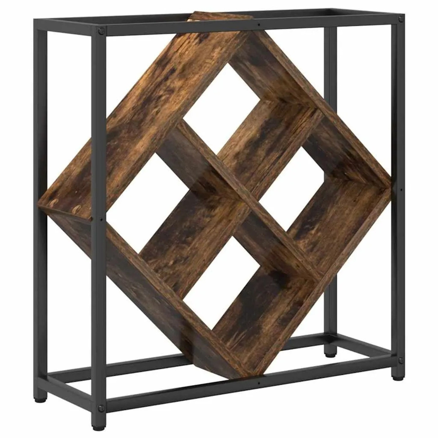 vidaXL Weinregal aus Holzwerkstoff in Geräucherte Eiche, modern, B/T/H: 51 x 18 x 52,5 cm - Bild 2