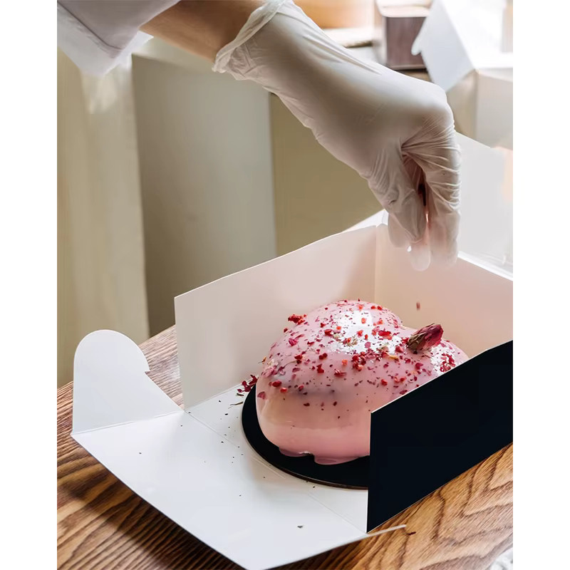 10 Stück Bäckereiboxen aus Pappe mit klarem Fenster in Weiß, ideale Gebäckboxen für Cupcakes und Pralinen, B/T/H: 24,13 x 24,13 x 8,89 cm - Bild 1