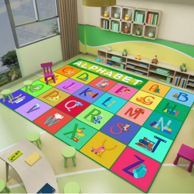 Cartoon Kinderteppich für Kinderzimmer und Kindergarten, rutschfest, Polyester, Mehrfarbig, B/T: 350 x 200 cm - Bild 1
