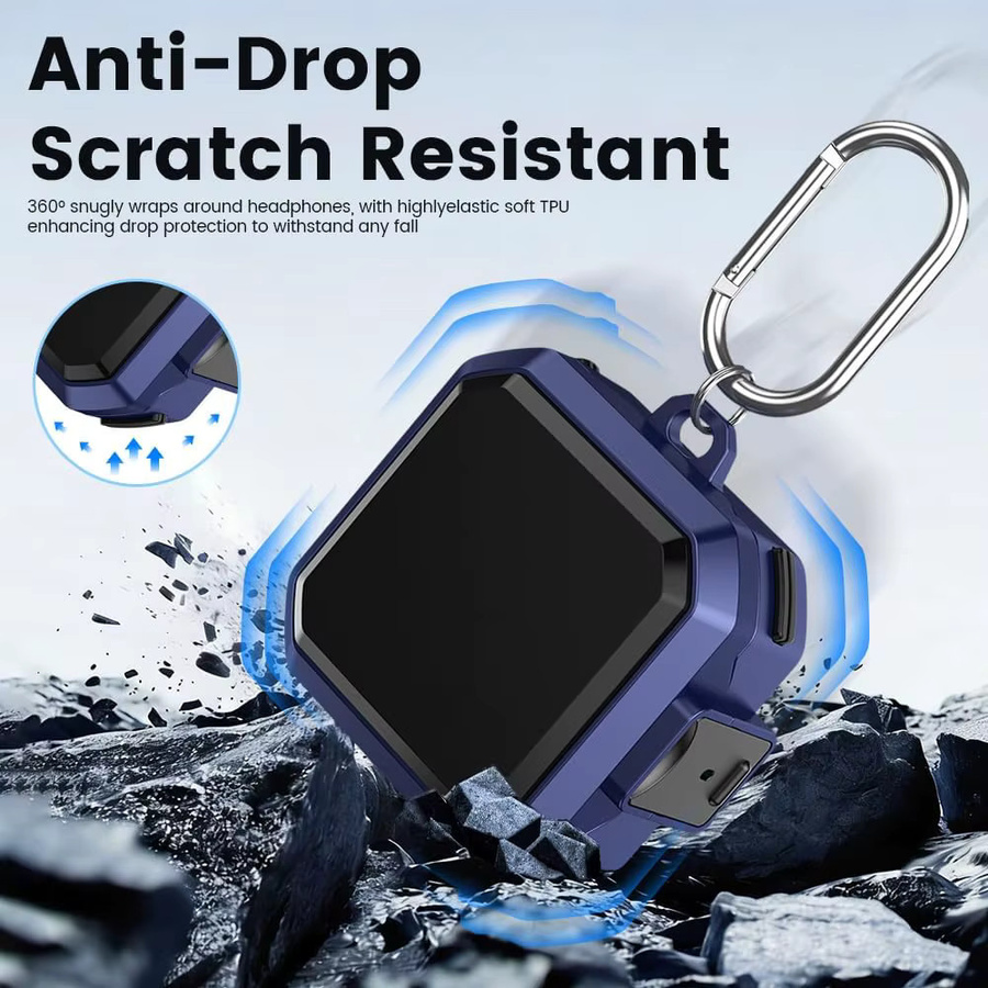 Schutzhülle für Samsung Galaxy Buds 4 Pro in Schwarz mit sicherem Verschluss aus Hartschale - Bild 3