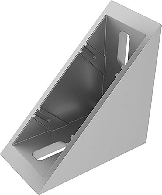Fath Eckwinkel Flach Item System Nut 8 aus Zinkdruckguss, Farbe: Silber, B/T/H: 7,6 x 3,8 x 7,6 cm - Bild 1