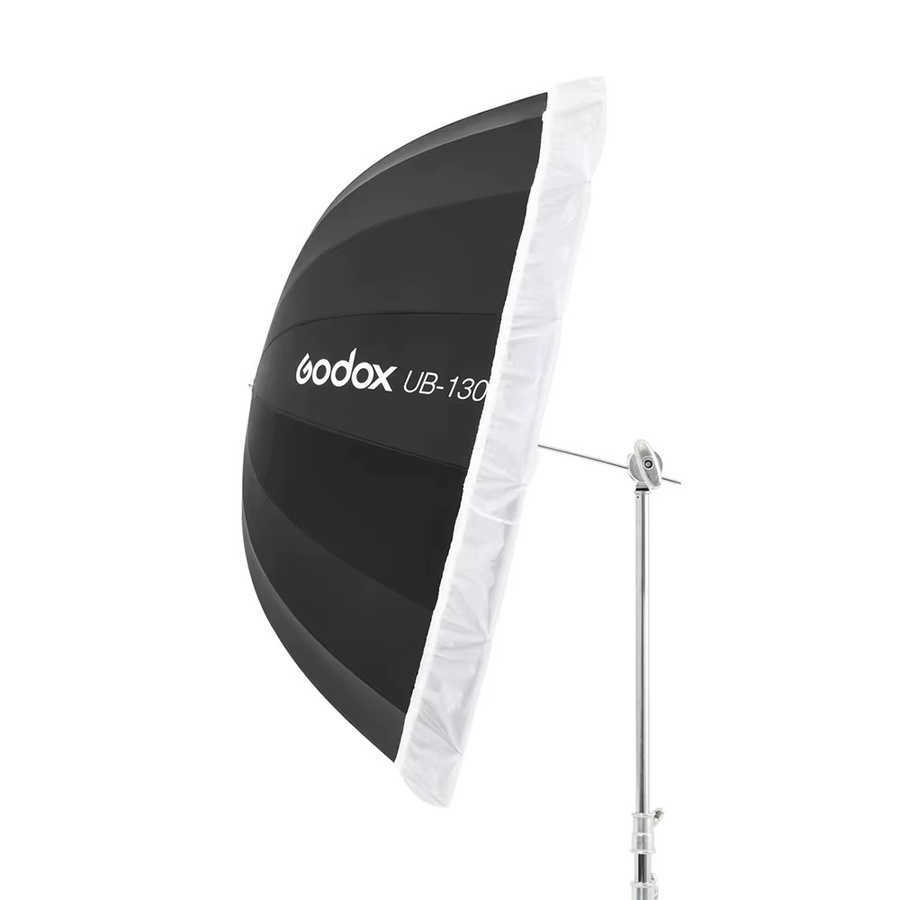 Godox UB-130S UB-130D Parabolischer Studio-Regenschirm mit 130 cm Durchmesser und Schwarz-Silberner Diffusor-Abdeckung in Schwarz - Bild 2