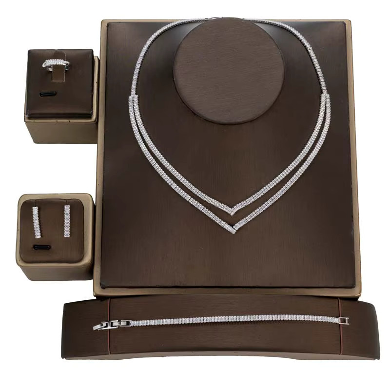 Hadiyana Schmuckset, Zirkonia, Gold Farbe - Bild 2
