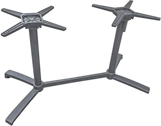 Stern Livorno Tischgestell Aluminium in Anthrazit für Tischplatte Silverstar 2.0, abklappbares Doppelwangen-Tischgestell, ineinander stellbar - Bild 1