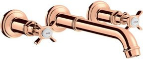 Hansgrohe Axor Montreux Fertigmontageset mit zwei Griffen, Wandmontage, poliertes Gold - Bild 1