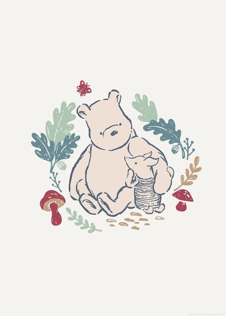 Komar Wandbild Disney Winnie the Pooh Taking Care, Farbe: Beige, B x H: 50 x 70 cm - Bild 1