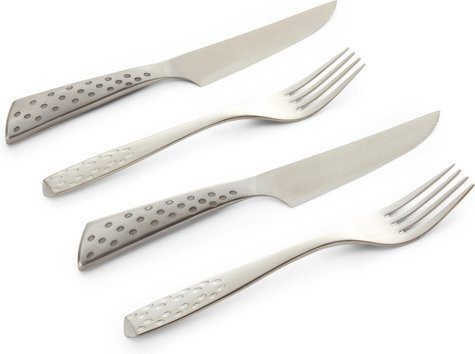 Weber Steak-Besteck-Set aus Edelstahl in Silber mit 2 Messern und 2 Gabeln - Bild 1