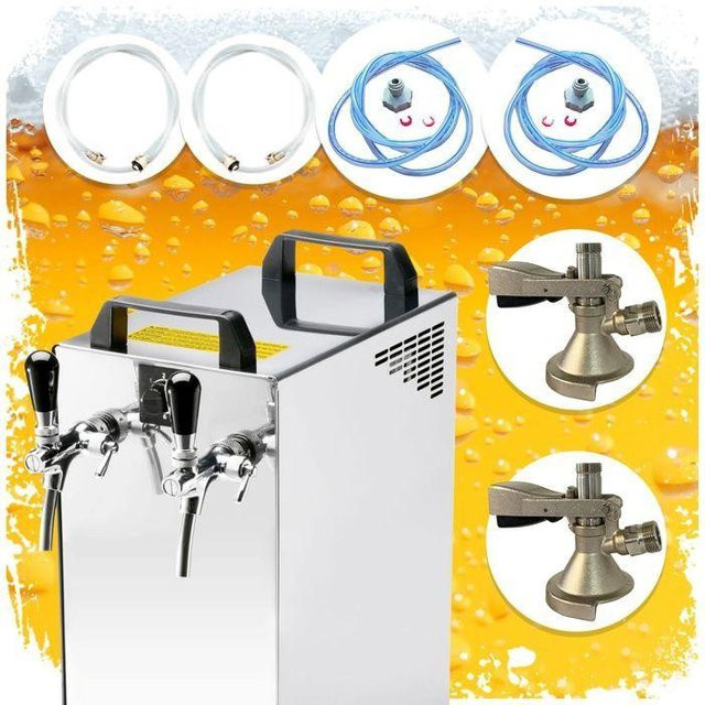 Profi Bierausschank-Set Kontakt 40/K aus Edelstahl in Silber mit Trockenkühlung und 2 Leitungen - Bild 1