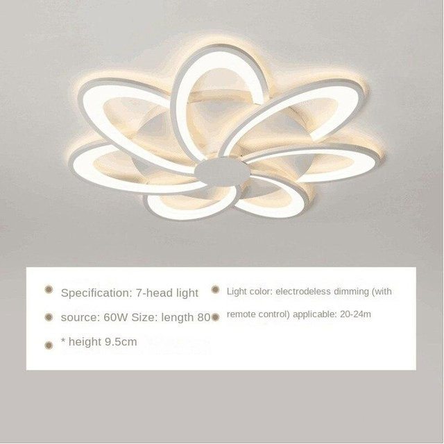 Yuda Lighting Moderne LED-Blumen-Deckenleuchte in Weiß mit Fernbedienung und Drei-Farben-Licht - Bild 1