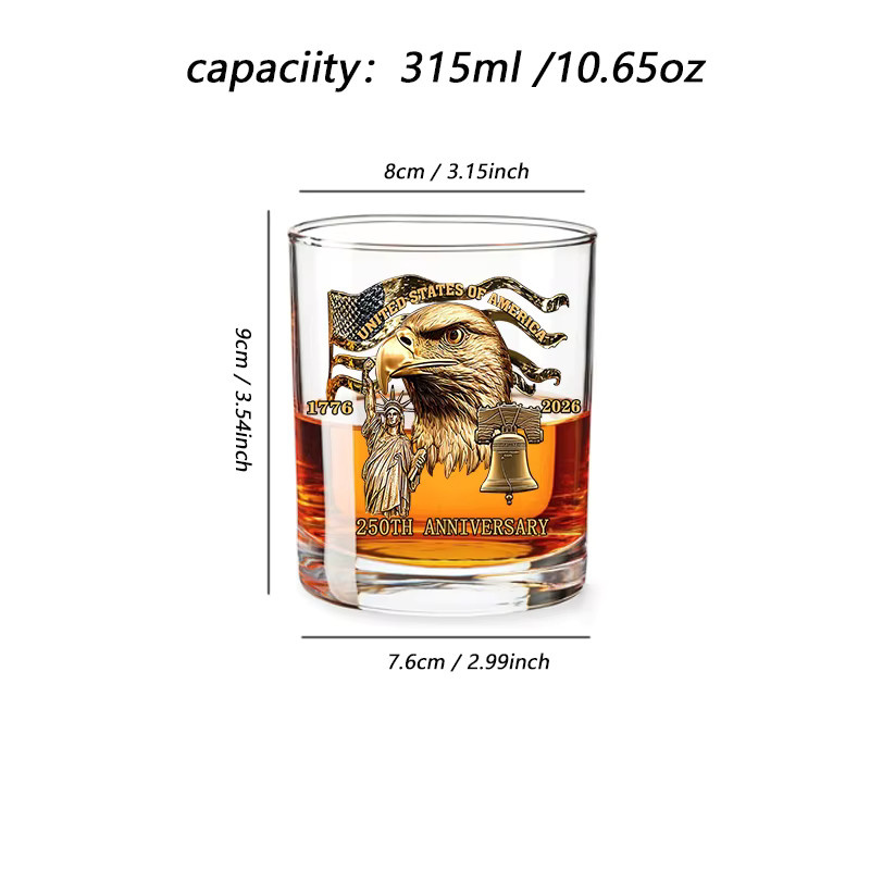YWDL Whiskey-Glasbecher Tumbler aus Glas, transparent, 325 ml - Bild 5