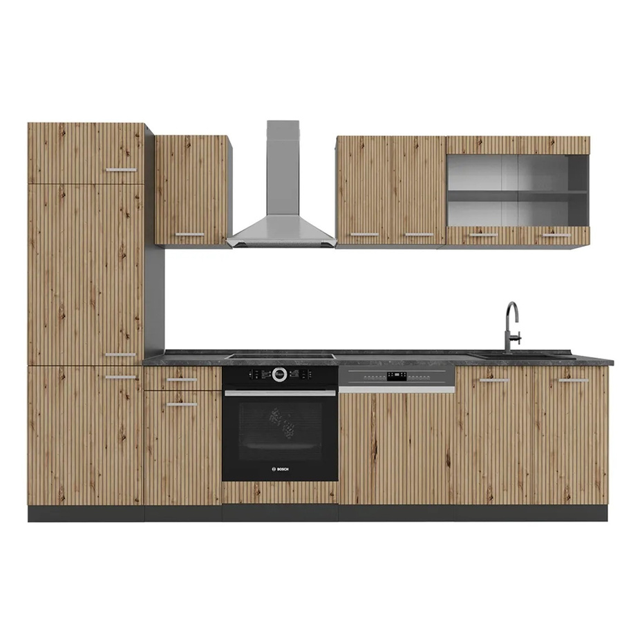 Vicco R-Line Küchenzeile Artisan Eiche und Anthrazit, Breite: 300 cm - Bild 2
