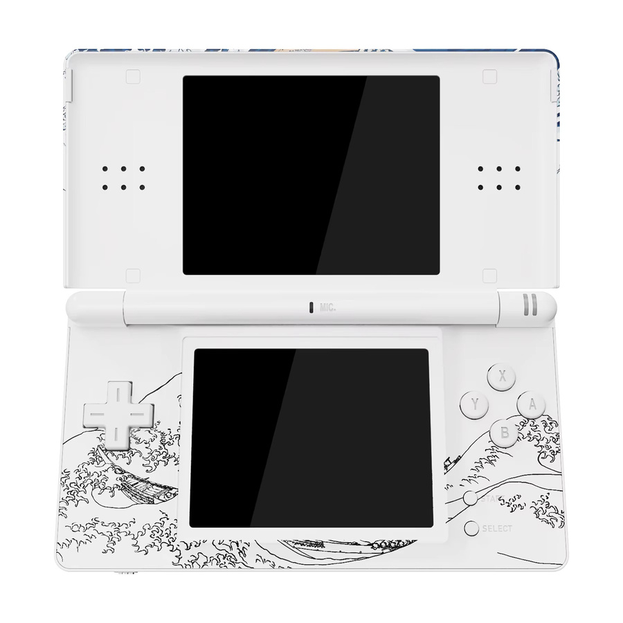 eXtremeRate Ersatz-Vollgehäuseschale für Nintendo DS Lite mit Tasten und Bildschirmlinse im Design The Great Wave, Multicolor - Bild 2