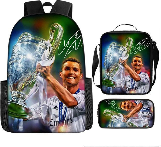 3-teiliges Schulrucksack-Set für Schüler aus Oxford-Stoff in Multicolour mit Schultasche und Federmäppchen - Bild 1