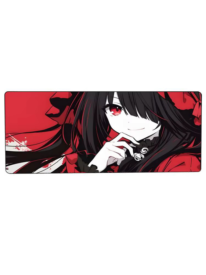 K-kurumi T-tokisaki Anime-Mauspad LockEdge in Schwarz, großes und verdicktes Gaming-Mauspad für Computer und Tastatur - Bild 3