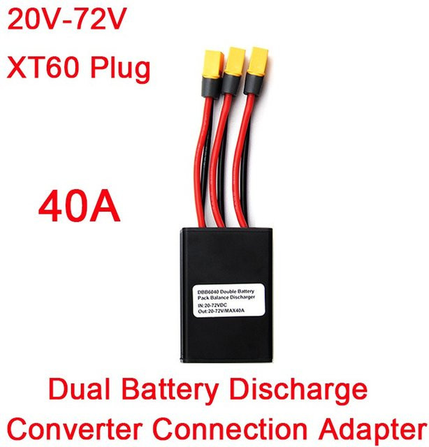 Awsurge 40A Dual Batterie Entladungskonverter mit XT60 Stecker für e-Bike Modifikationen, Schwarz - Bild 1