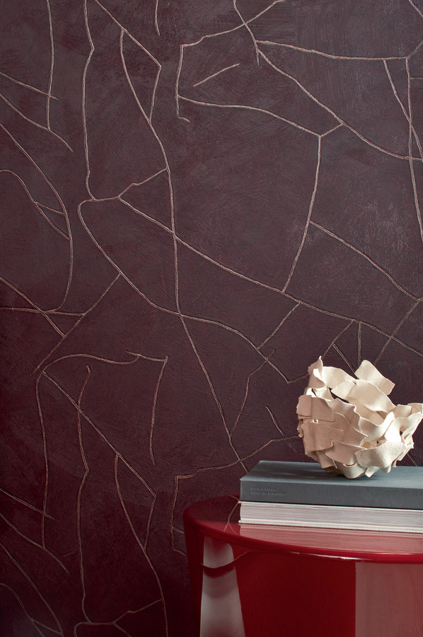 Élitis Wallpaper Kintsugi VP 1004 31 abstrakte Vinyltapete in Gold und Silber - Bild 1