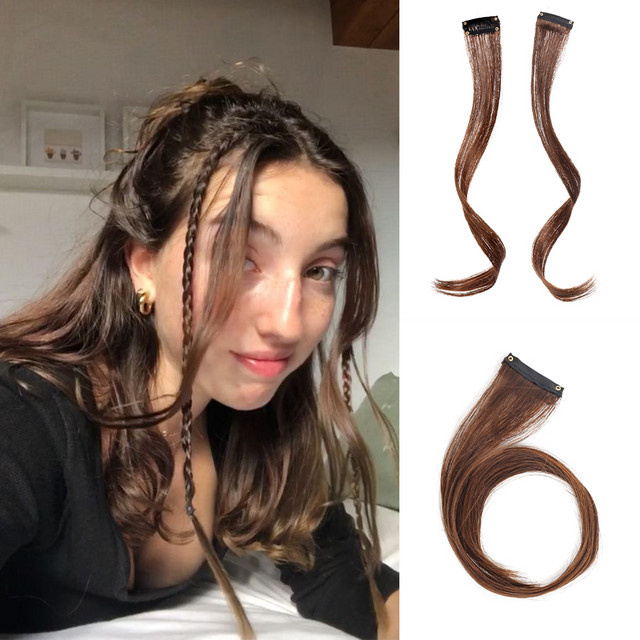 Allaosify Synthetisches Haar Schnurrhaare und Pony mit BB-Clips, Unisex - Bild 1