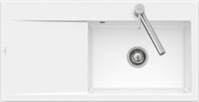 Villeroy & Boch Spüle Subway Style 60 rechts in Weiß mit Ablaufgarnitur und Exzenter in Timber C-Plus - Bild 1