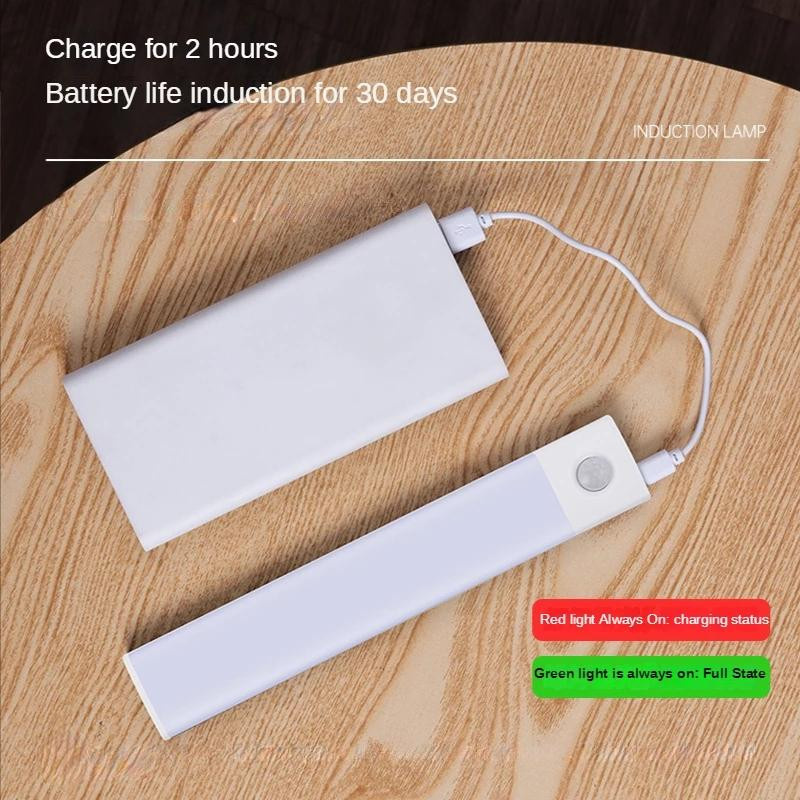 SHIJIN Light Intelligente LED-Lichtleiste mit Bewegungssensor und Induktion, kabellose magnetische COB-Lichtleiste für Kleiderschrank und Küche, dimmbar und wiederaufladbar, Breite: 30 cm, Farbe: Schwarz - Bild 5
