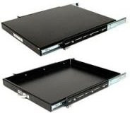 StarTech.com Ausziehbarer Serverschrank Fachboden für Rack-Tastaturablagen, Schwarz, Tiefe: 55 cm, Breite: 48,30 cm - Bild 1
