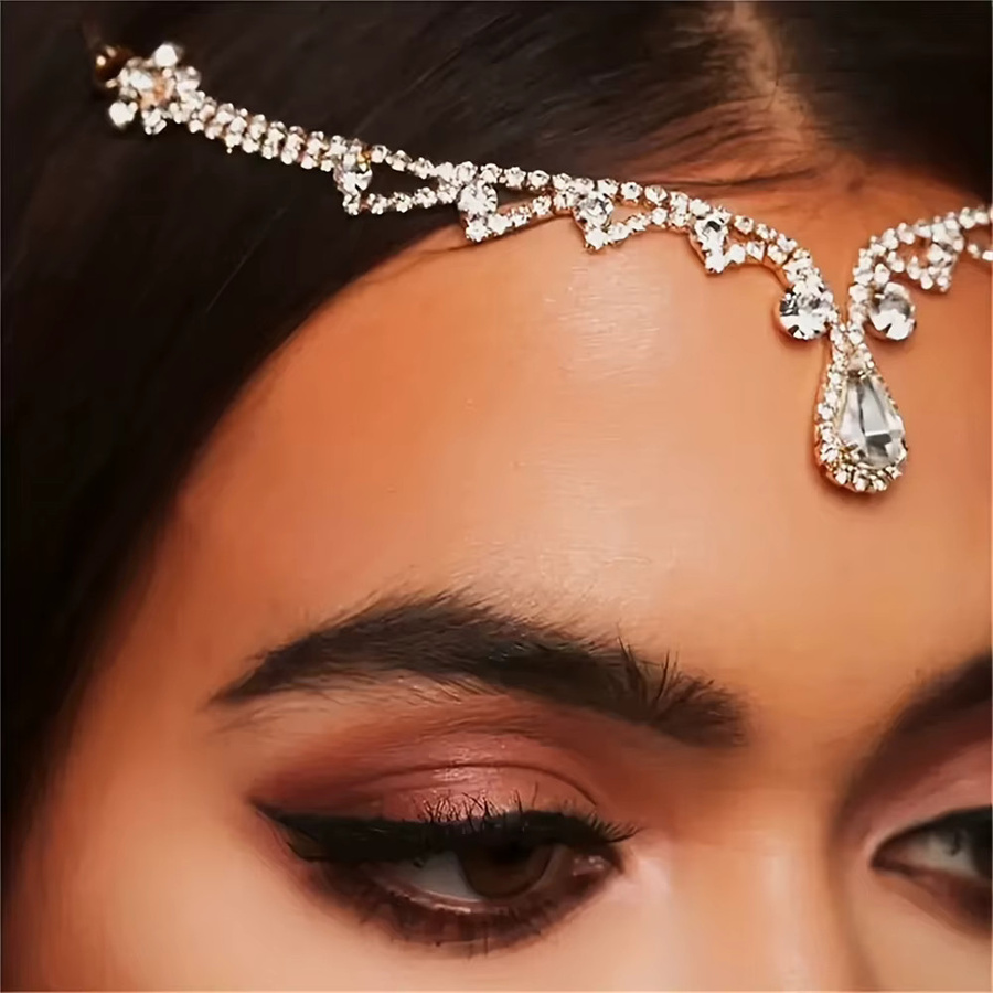 Haarschmuck Kristall Kopfkette, Strass - Bild 2
