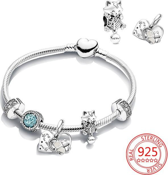 Armband Set 925 Silber, Blau, Kristall, Zirkonia, Damen - Bild 1