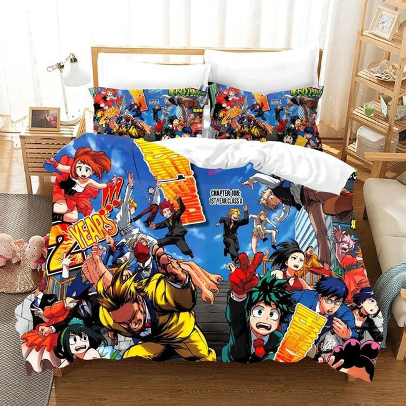 Bettwäscheset My Hero Academia Anime mit Bettbezug und Kissenbezügen aus Mikrofaser, Mehrfarbig, B/H: 70 x 133 cm - Bild 2