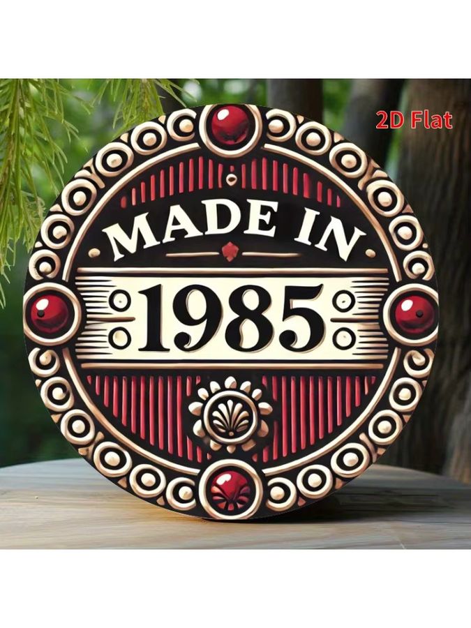 Potdemiel Vintage 1985 Retro-Metallschild in Rot und Schwarz - Bild 6
