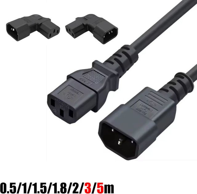 BSN Stromversorgungskabel IEC320 C13 auf C14 in Schwarz - Bild 1