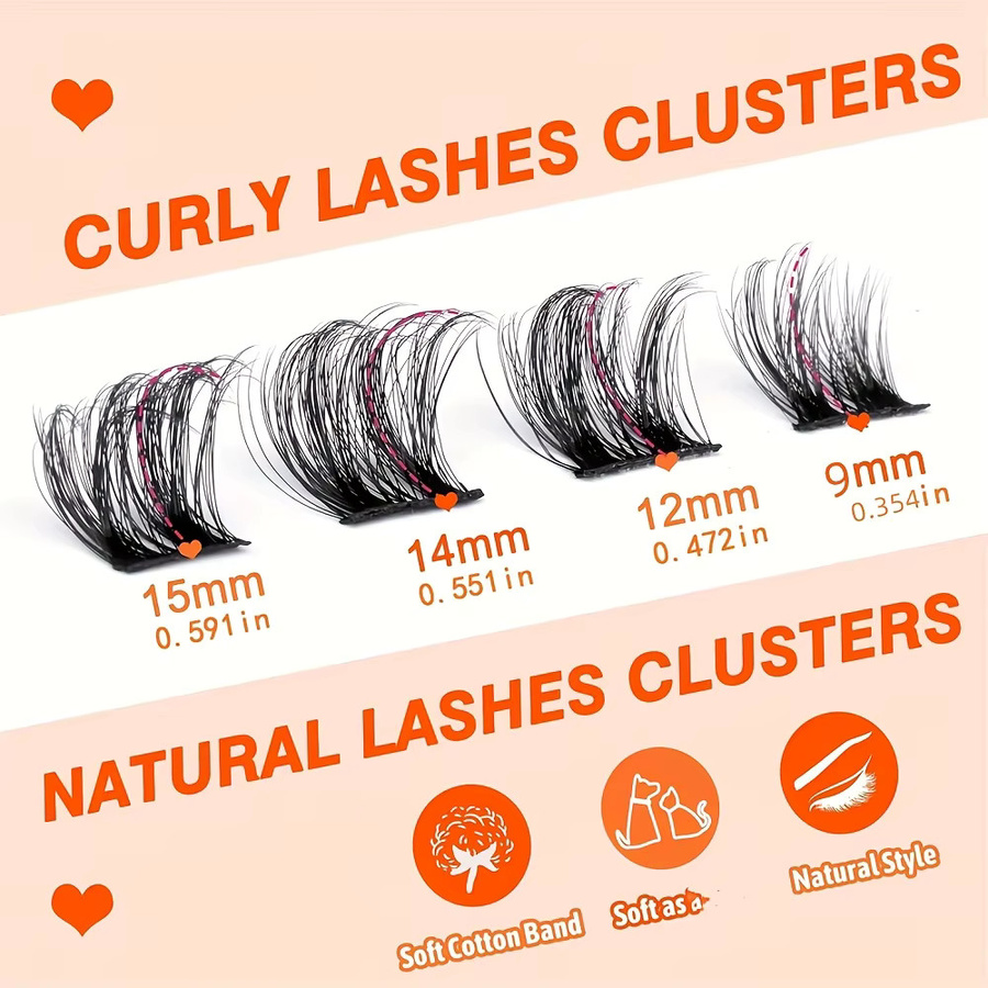 7 Stück Cluster-Wimpern, Black, Unisex - Bild 3