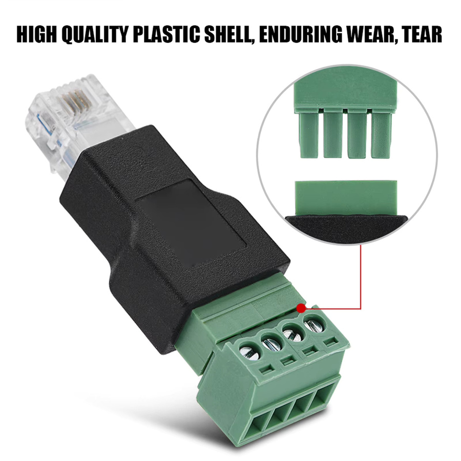YOUTHINK RJ11 6P4C Stecker auf 4-polige Schraubklemmen Ethernet LAN Anschluss in Grün - Bild 3