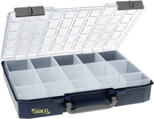 Sortimentskasten Raaco Carry Lite in Blau mit 15 Fächern, B: 415 mm, T: 330 mm, H: 80 mm - Bild 1