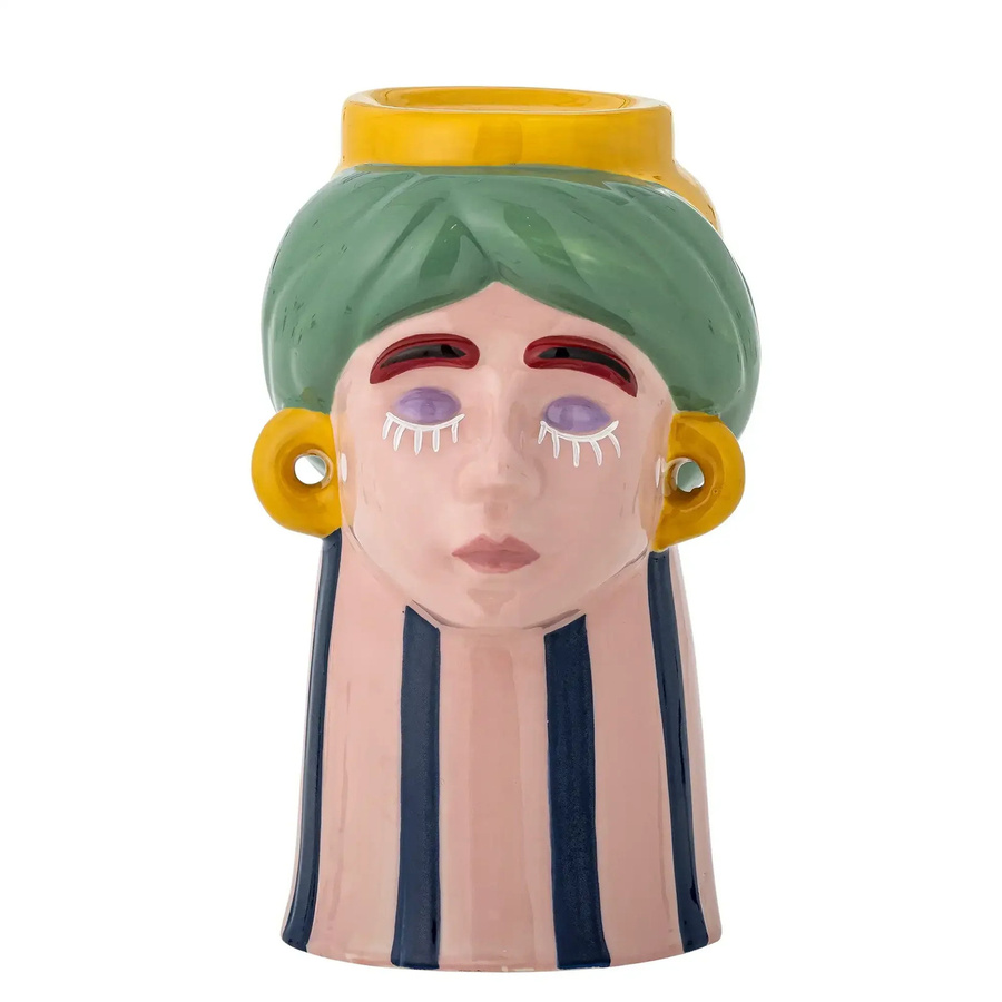 Bloomingville Keramikvase Miss Jody in Pink, skulpturale Steingut-Vase, Höhe: 22,5 cm - Bild 1
