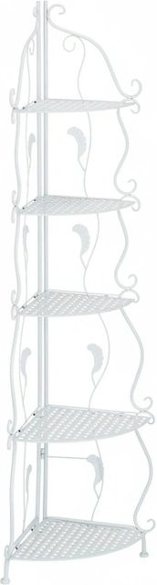 Relaxdays Eckregal aus Stahl in Weiß, klappbar im Vintage-Design, Höhe: 136 cm, Breite: 30 cm, Tiefe: 30 cm - Bild 1
