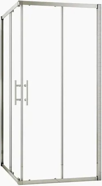 Duschparadies Duschkabine Eckeinstieg mit Schiebetür aus 6mm Nano Glas, Farbe Transparent/Silber, B: 110 cm, T: 76 cm, H: 195 cm - Bild 1