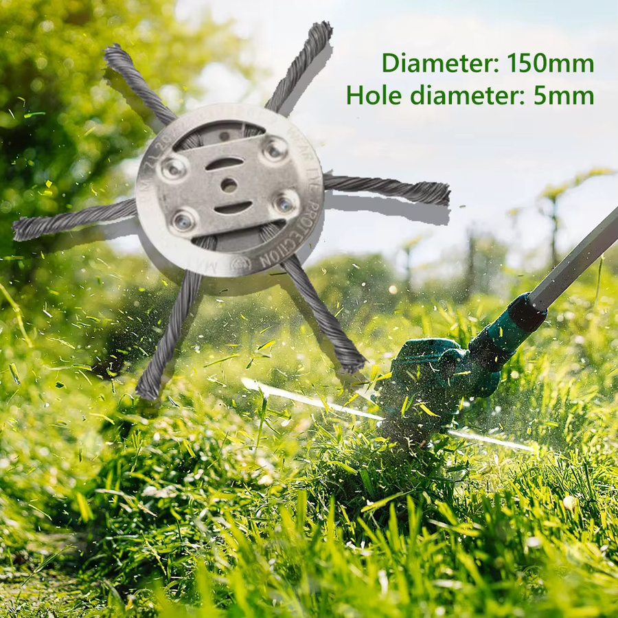 XMSJ Gras Trimmer Kopf mit Metallklingen aus Stahl für Rasenmäher und Freischneider in Silber - Bild 1