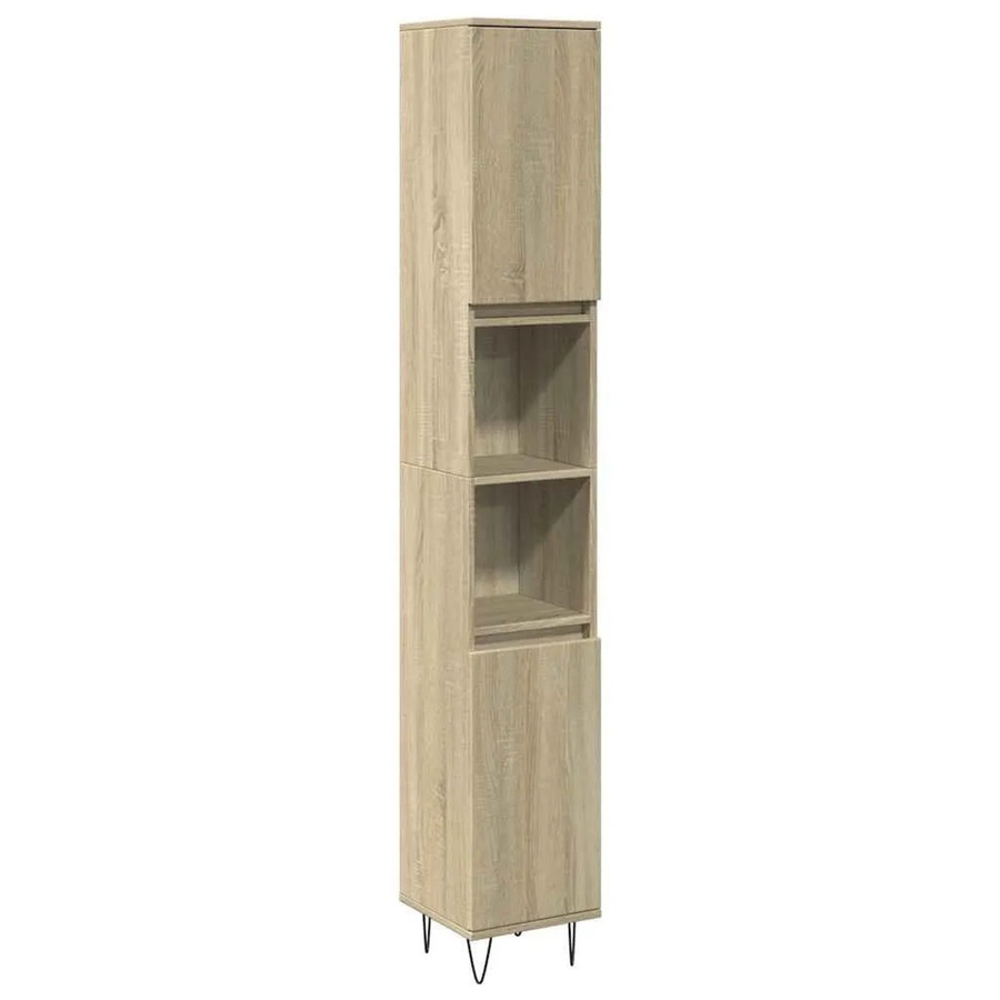 vidaXL Badschrank Sonoma-Eiche Wandmontage B/T/H: 30 x 30 x 190 cm - Bild 2