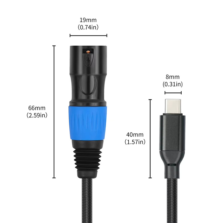 VODOOL USB-C auf XLR Audio-Kabel in Schwarz für Verstärker, Lautsprecher und Mischpulte - Bild 5