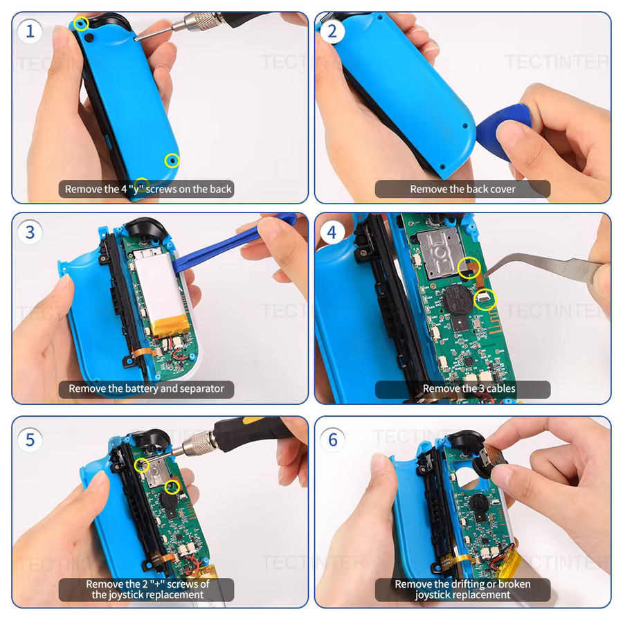 Hall-Effekt-Joystick Ersatzteil für Nintendo Switch, Lite und OLED in Schwarz als 3D Analog-Controller Daumenstick zur Reparatur - Bild 4