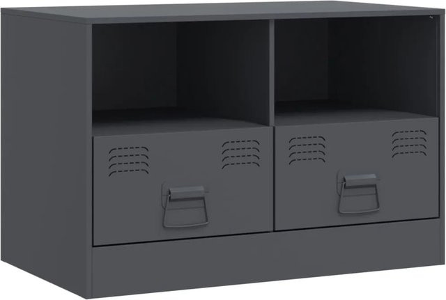 vidaXL TV-Schrank aus Metall in Anthrazit im Industrial Design, B/T/H: 67 x 39 x 44 cm - Bild 1