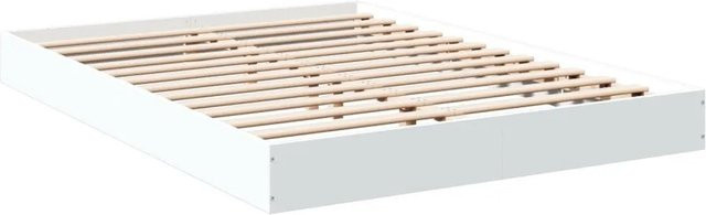 vidaXL Bettgestell aus Holzwerkstoff in Weiß, modern, B/T/H: 140 x 200 x 143 cm - Bild 1