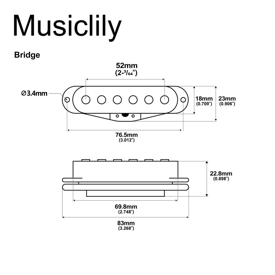 Musiclily Basic Keramikgitarre Single-Coil-Tonabnehmer für E-Gitarre im ST-Stil in Schwarz oder Weiß - Bild 2