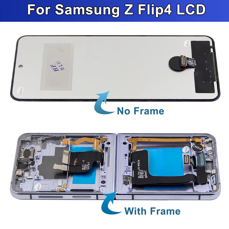 Samsung Z Flip 4 5G LCD Display mit Rahmen und Touchscreen Digitizer Ersatzteil in Schwarz - Bild 4
