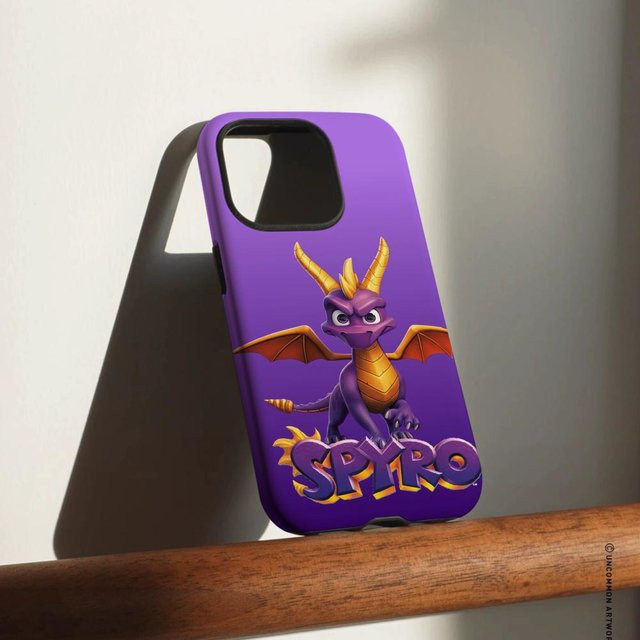 Game S Spyro Series Dragon Handyhülle für iPhone 17 16 15 14 13 12 Pro Max Plus in Weiß und Lila mit glänzender HD-Doppelschicht-Flüssigkeitshartschale - Bild 1