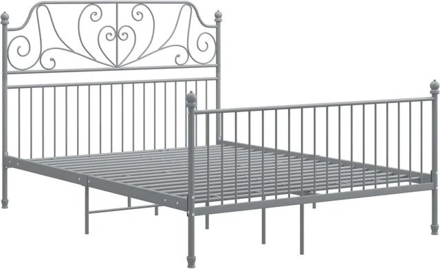 vidaXL Bettgestell aus Metall in Grau, B/T/H: 140 x 200 x 144 cm - Bild 1