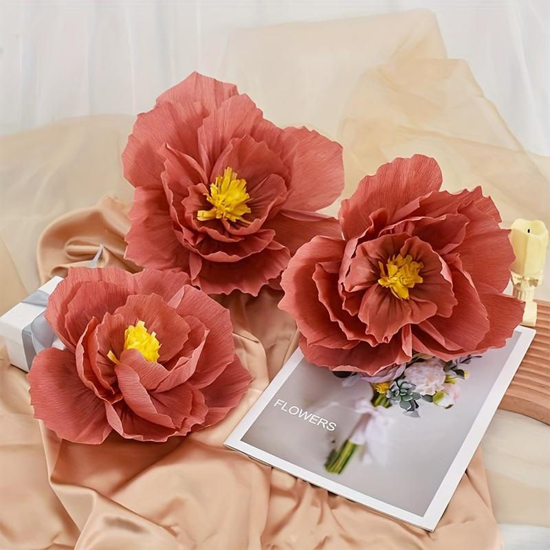 6er Set SZ-JZQ künstliche 3D Papierblumen in Orange zur Wanddekoration für Hochzeit und Geburtstag - Bild 5