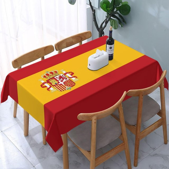 Waschbare Tischdecke mit spanischem Flaggen-Design von JMG Household Supplies, rechteckig, rot/mehrfarbig, B: 100 cm, L: 160 cm - Bild 1