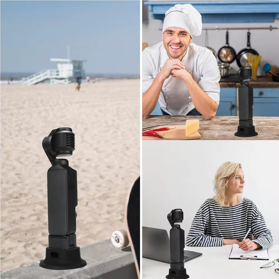 DJI Osmo Pocket 3 Silikon Halter Desktop Ständer Basis Adapter in Schwarz - Bild 5